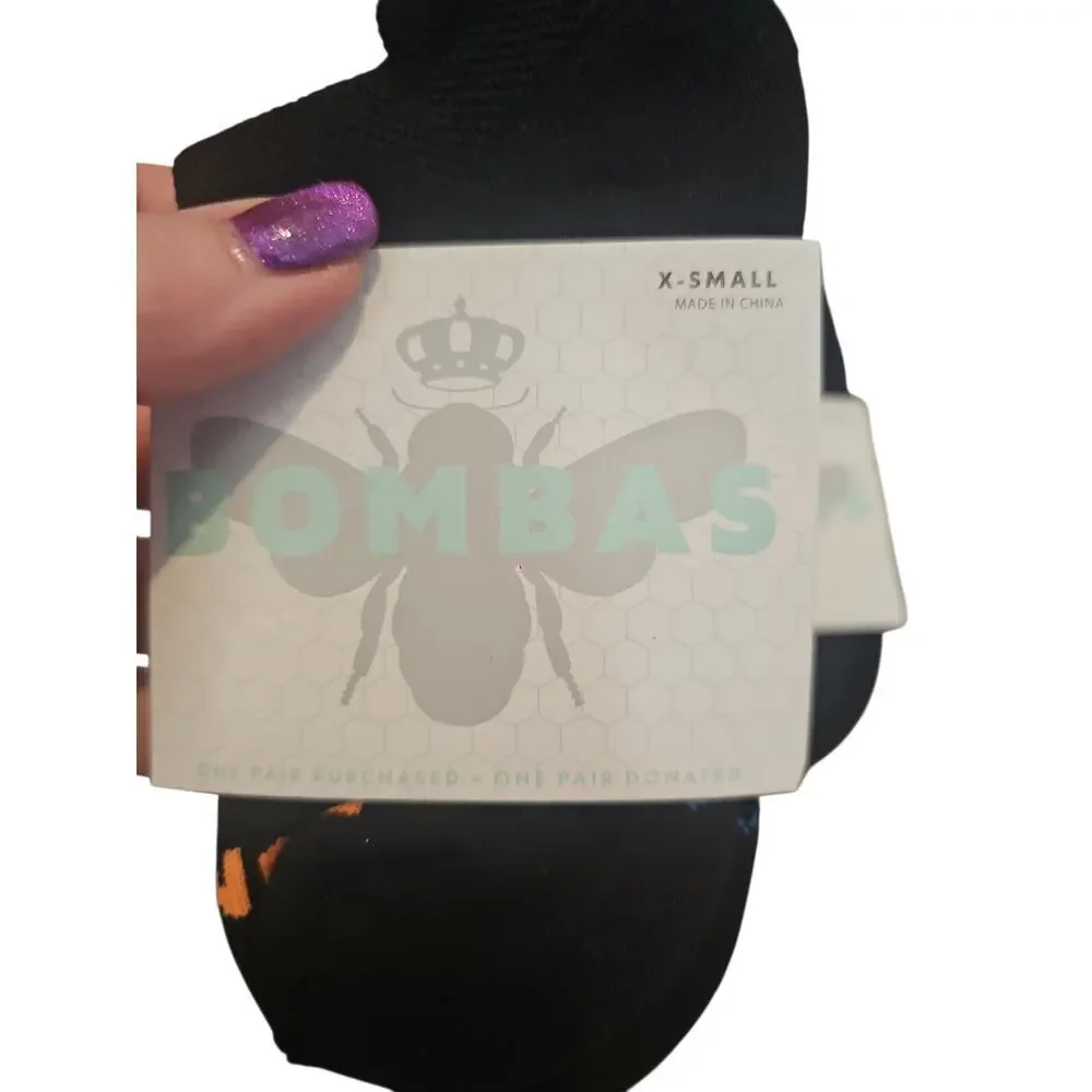 Bombas Junior Solids Ankle Sock 5 pair black new age 3-6 new